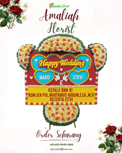 Karangan Papan Bunga Pernikahan di Wantisari